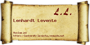 Lenhardt Levente névjegykártya